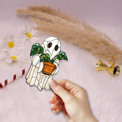 Cute Ghost Monstera Acrylic  - Personalized Acrylic Window