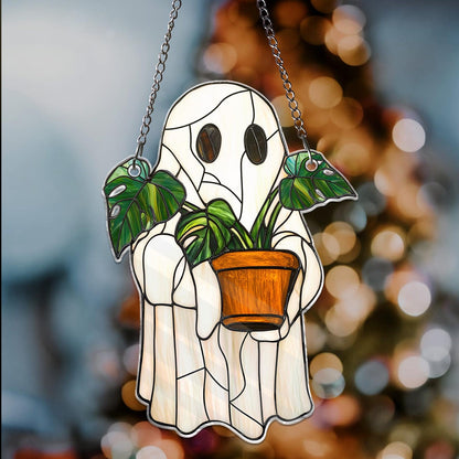 Cute Ghost Monstera Acrylic  - Personalized Acrylic Window