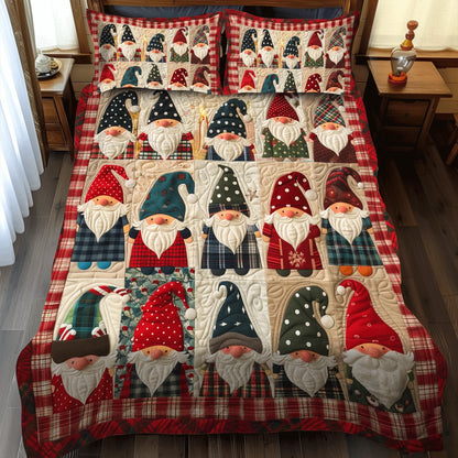 Christmas Gnome Quilted Bedding Set
