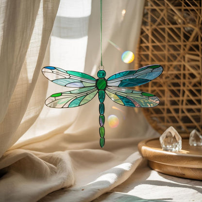 Green Dragonfly Acrylic Window Hanging
