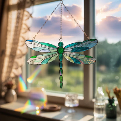 Green Dragonfly Acrylic Window Hanging