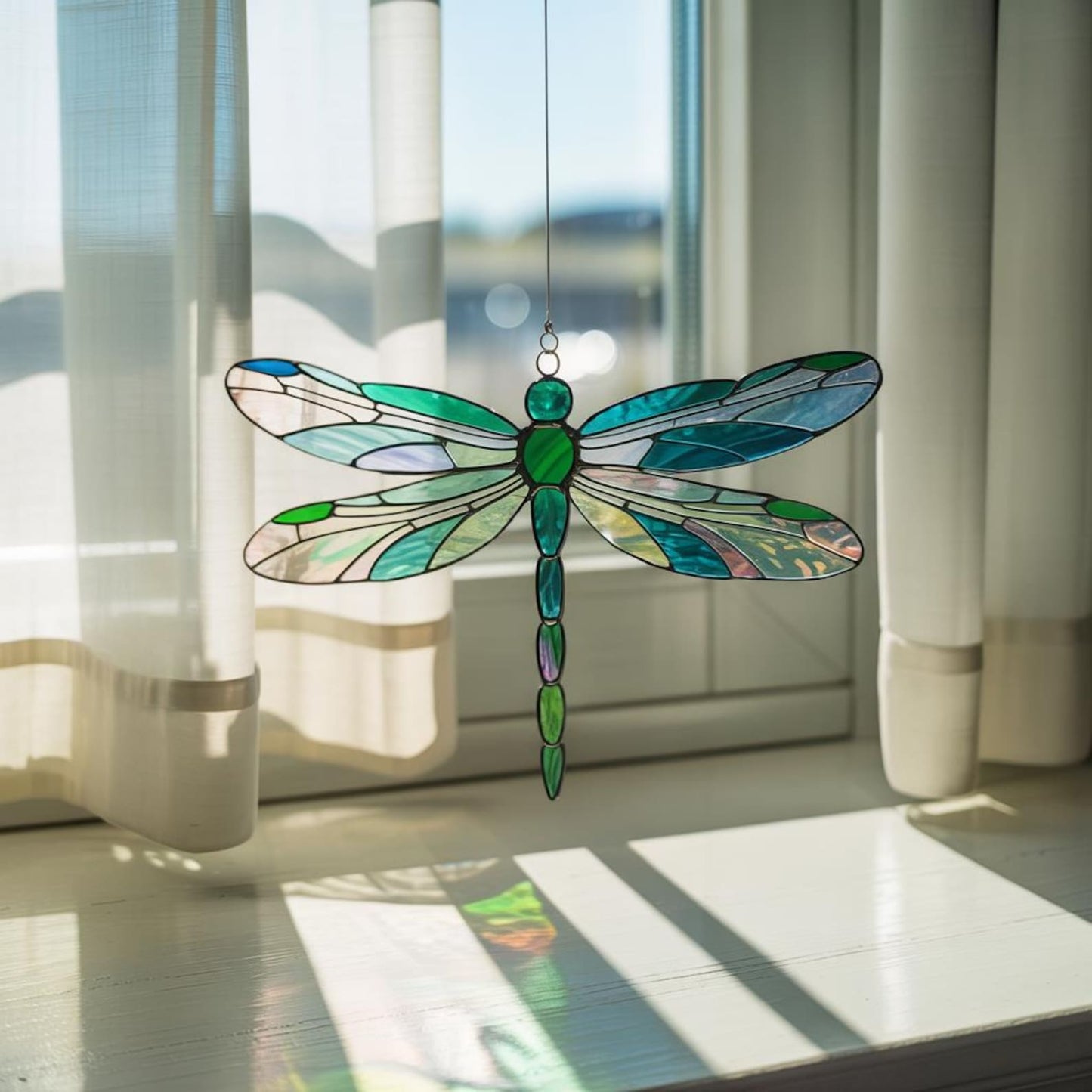 Green Dragonfly Acrylic Window Hanging
