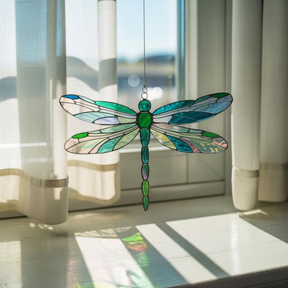 Green Dragonfly Acrylic Window Hanging