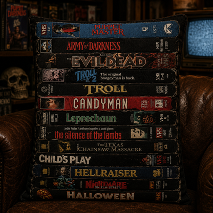 Retro Horror VHS Pillow Version 2