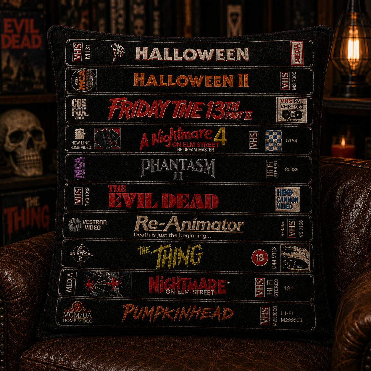 Retro Horror VHS Pillow