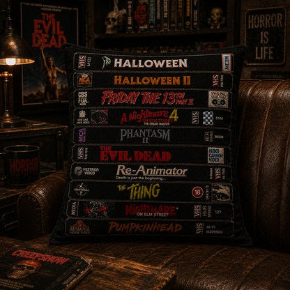 Retro Horror VHS Pillow