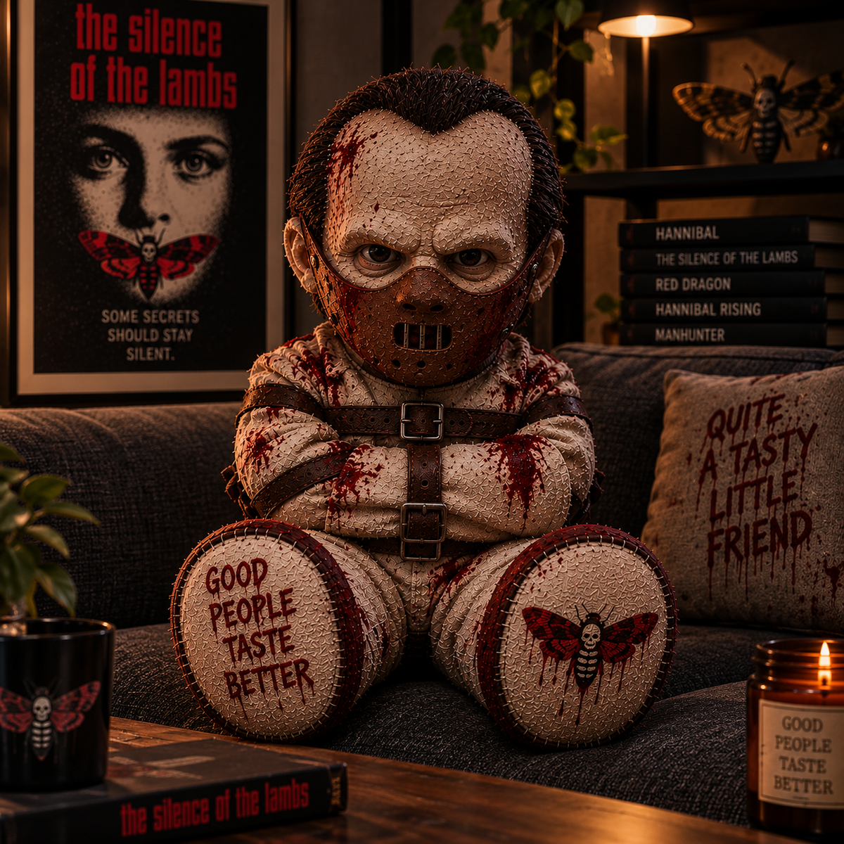 Hannibal Lecter Horror Custom Shape Pillow – Creepy Halloween Collector Gift
