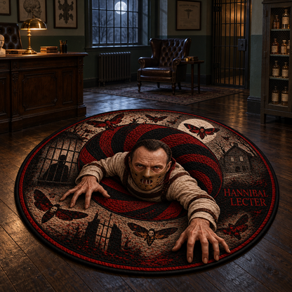 Hannibal Lecter Silence of the Lambs 3D Illusion Horror Round Rug