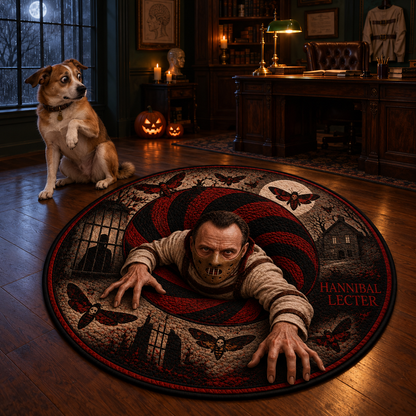 Hannibal Lecter Silence of the Lambs 3D Illusion Horror Round Rug