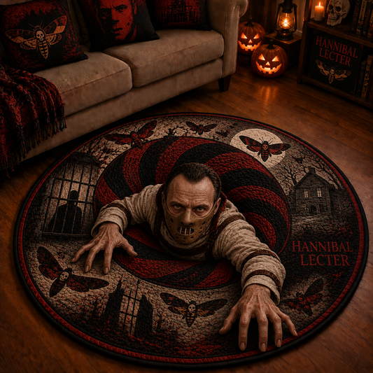 Hannibal Lecter Silence of the Lambs 3D Illusion Horror Round Rug