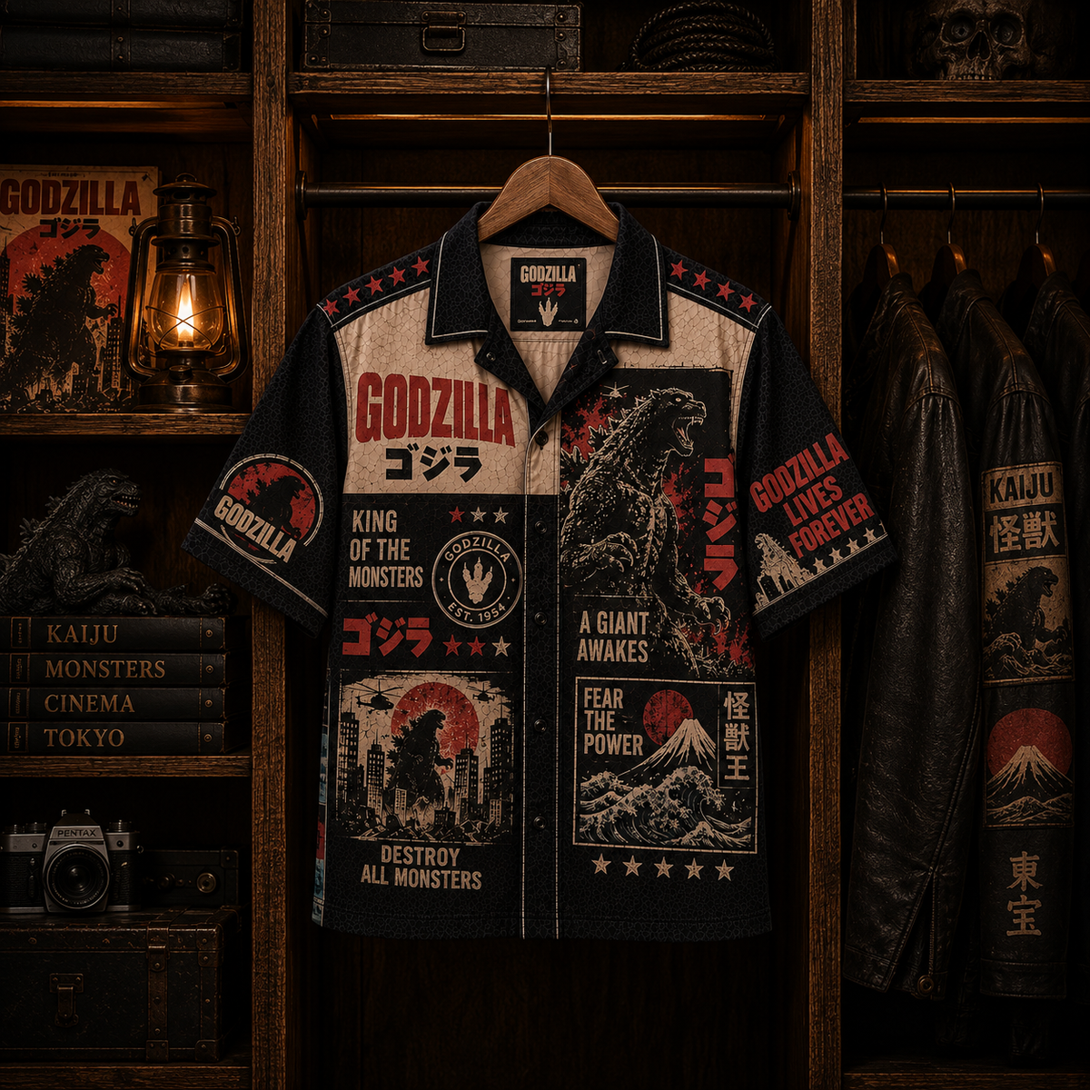 Godzilla King of the Monsters Vintage Hawaiian Shirt