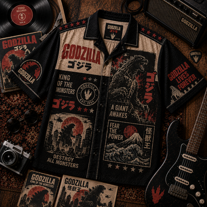 Godzilla King of the Monsters Vintage Hawaiian Shirt