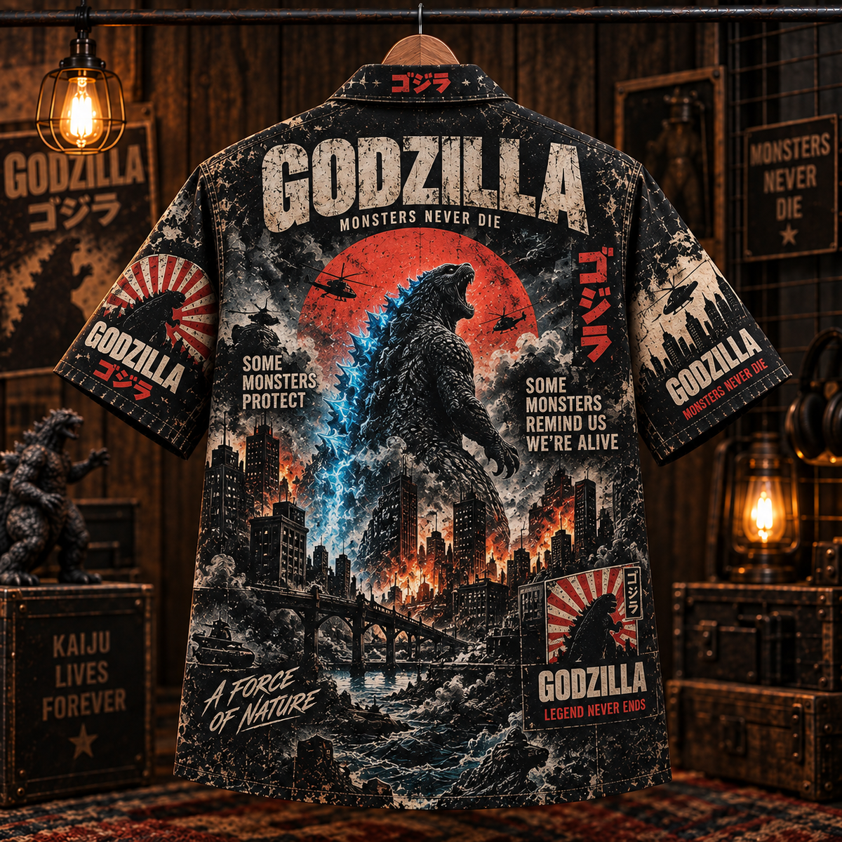 Godzilla Monsters Never Die Hawaiian Shirt