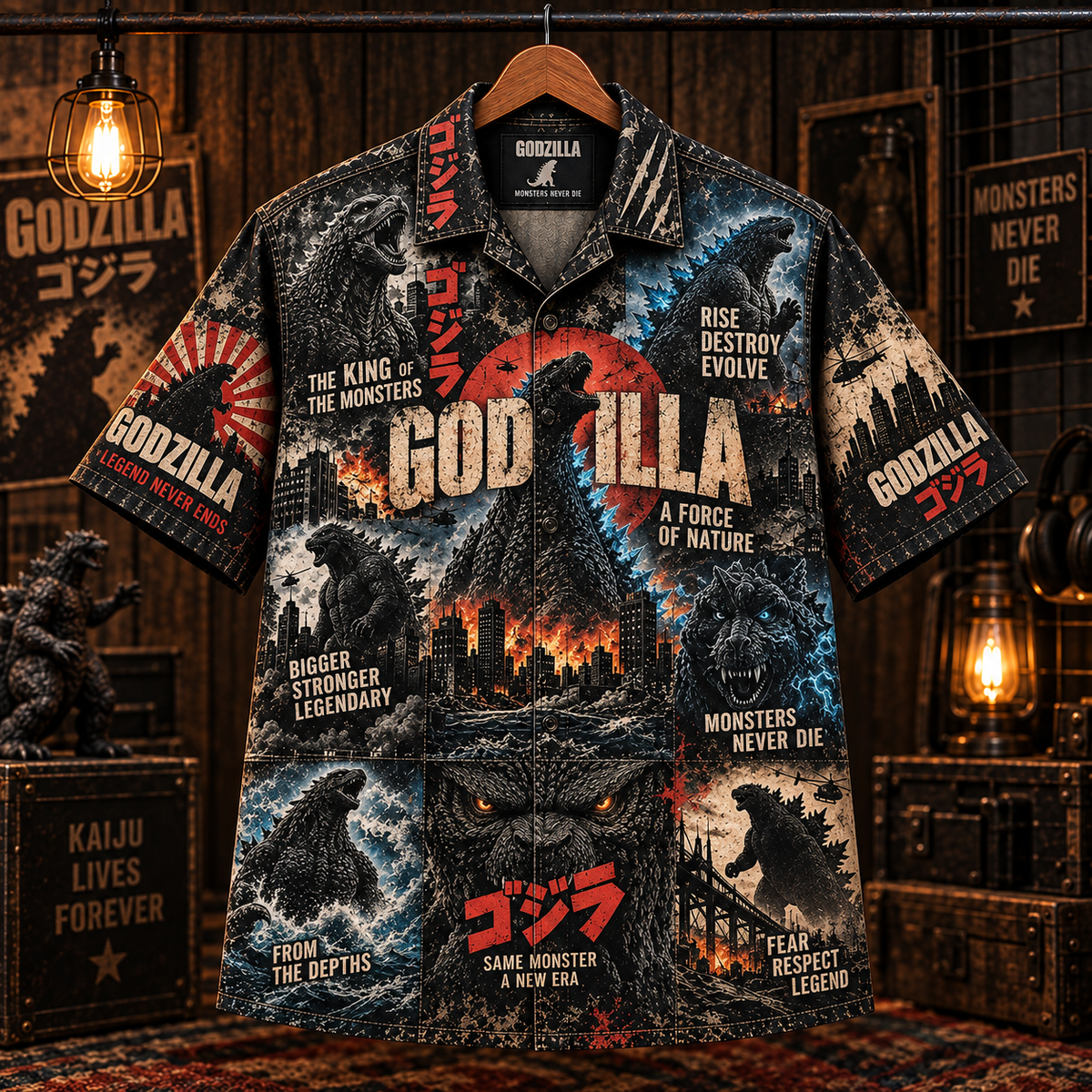 Godzilla Monsters Never Die Hawaiian Shirt