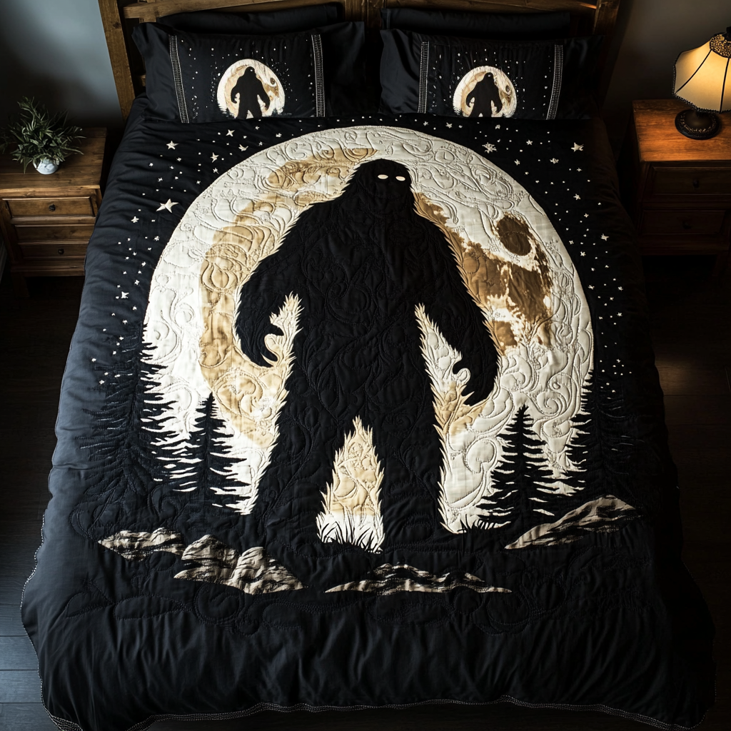 Hidden Footprint Bigfoot Quilted Bedding Set