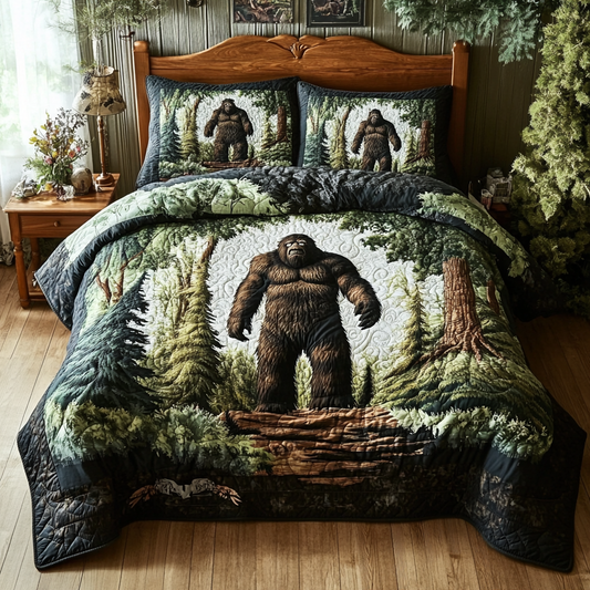 Hidden Giant Bigfoot Quilted Bedding Set