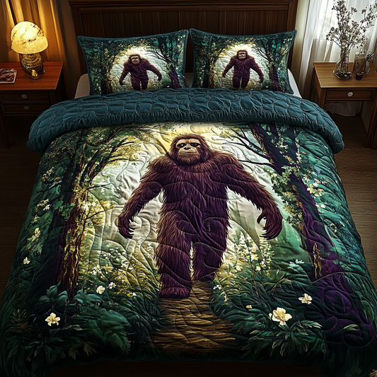 Hidden Giant Bigfoot Quilted Bedding Set