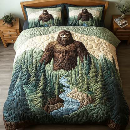 Hidden Giant Bigfoot Quilted Bedding Set