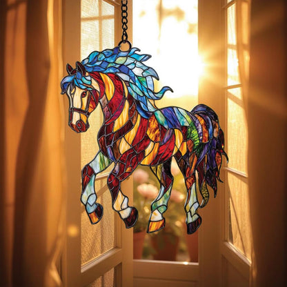Colorful Horse Acrylic WIndow Hanging