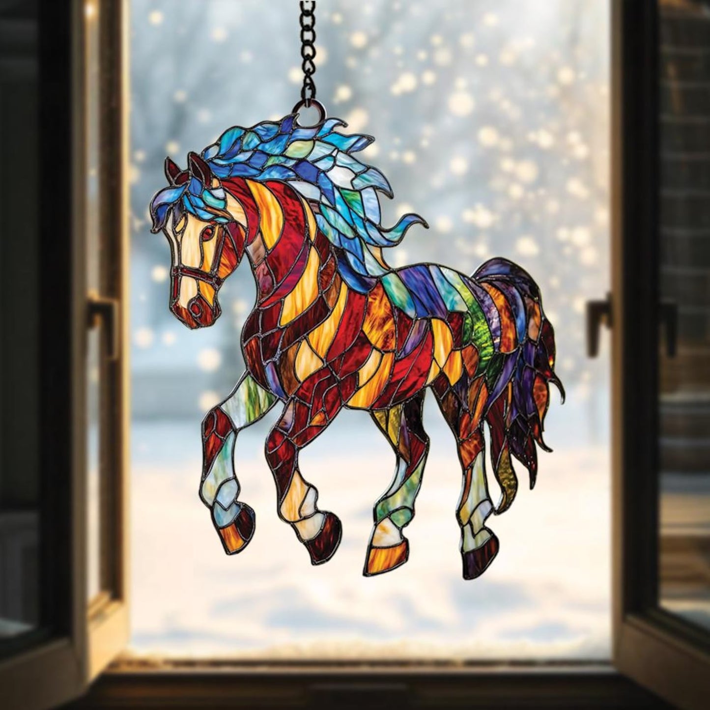 Colorful Horse Acrylic WIndow Hanging