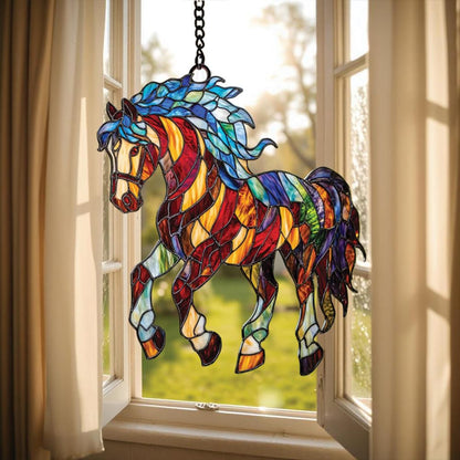 Colorful Horse Acrylic WIndow Hanging