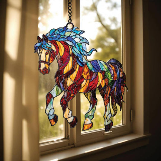 Colorful Horse Acrylic WIndow Hanging