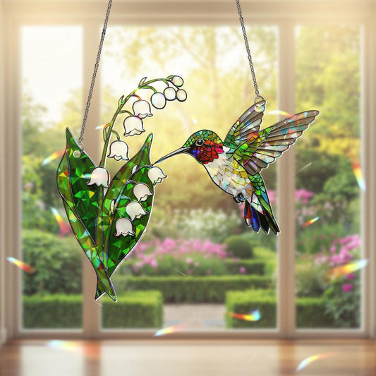 Hummingbird And Lily of valley Acrylic Hanging