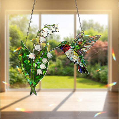 Hummingbird And Lily of valley Acrylic Hanging