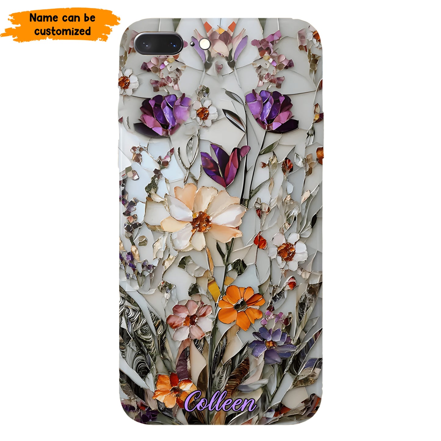Mosaic Pressed Flowers – Personalized Phone Case