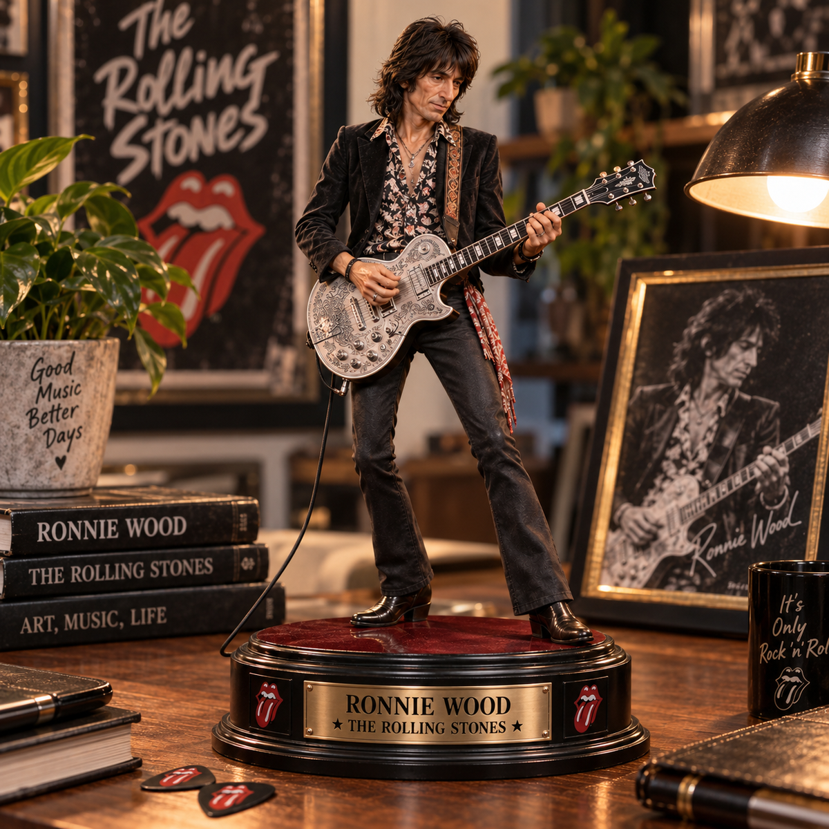 Ronnie Wood The Rolling Stones – Collectible Acrylic Plaque Table Decor