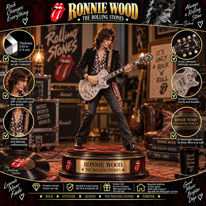 Ronnie Wood The Rolling Stones – Collectible Acrylic Plaque Table Decor
