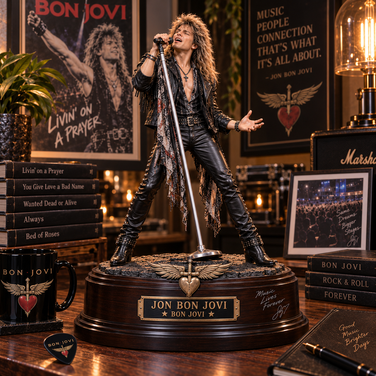 Jon Bon Jovi Rock ’N’ Roll Frontman – Collectible Acrylic Plaque Table Decor