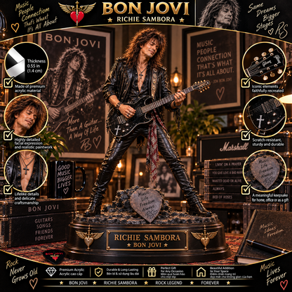 Richie Sambora Guitar Legend – Bon Jovi – Collectible Acrylic Plaque Table Decor