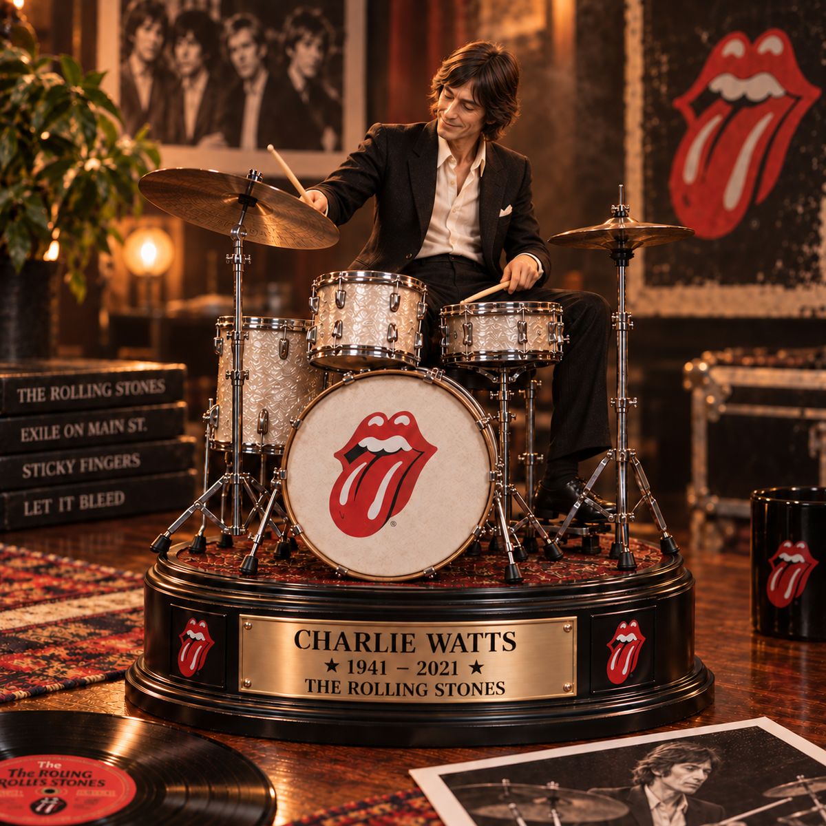 Charlie Watts The Rolling Stones – Collectible Acrylic Plaque Table Decor