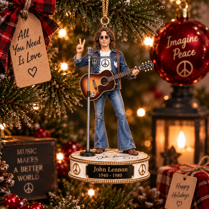 John Lennon – The Beatles Collectible Christmas Ornament – Music Legend Gift for Fans