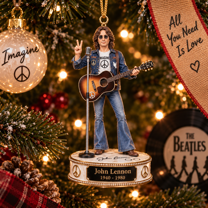 John Lennon – The Beatles Collectible Christmas Ornament – Music Legend Gift for Fans