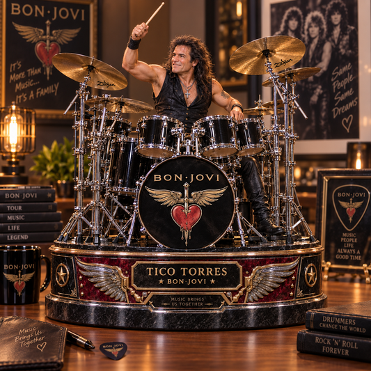 Tico Torres Drummer Legend – Bon Jovi – Collectible Acrylic Plaque Table Decor