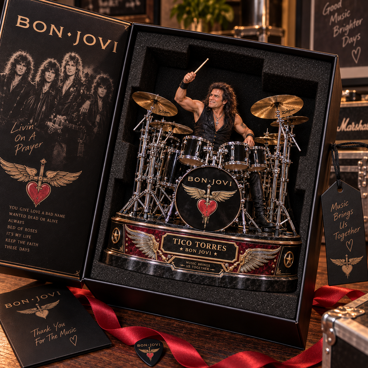 Tico Torres Drummer Legend – Bon Jovi – Collectible Acrylic Plaque Table Decor