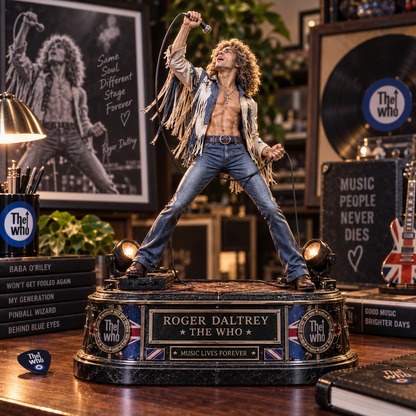 Roger Daltrey Rock ’N’ Roll Frontman – The Who – Collectible Acrylic Plaque Table Decor