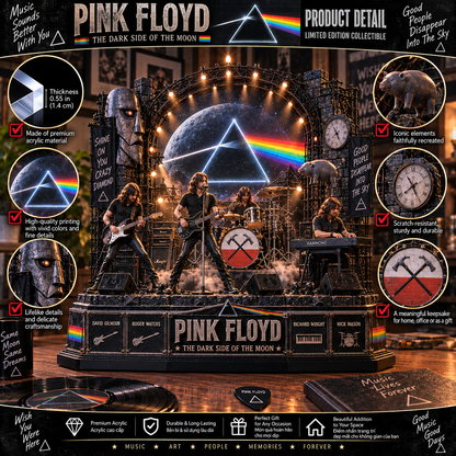 Pink Floyd The Dark Side of the Moon – Collectible Acrylic Plaque Table Decor