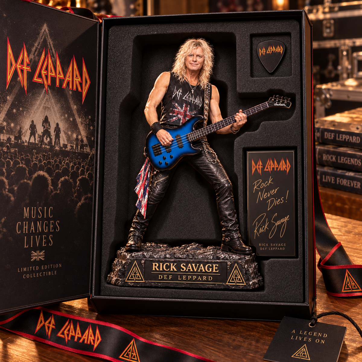 Rick Savage – Def Leppard Collectible Acrylic Plaque Table Decor