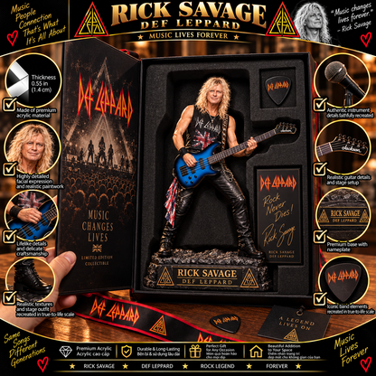 Rick Savage – Def Leppard Collectible Acrylic Plaque Table Decor