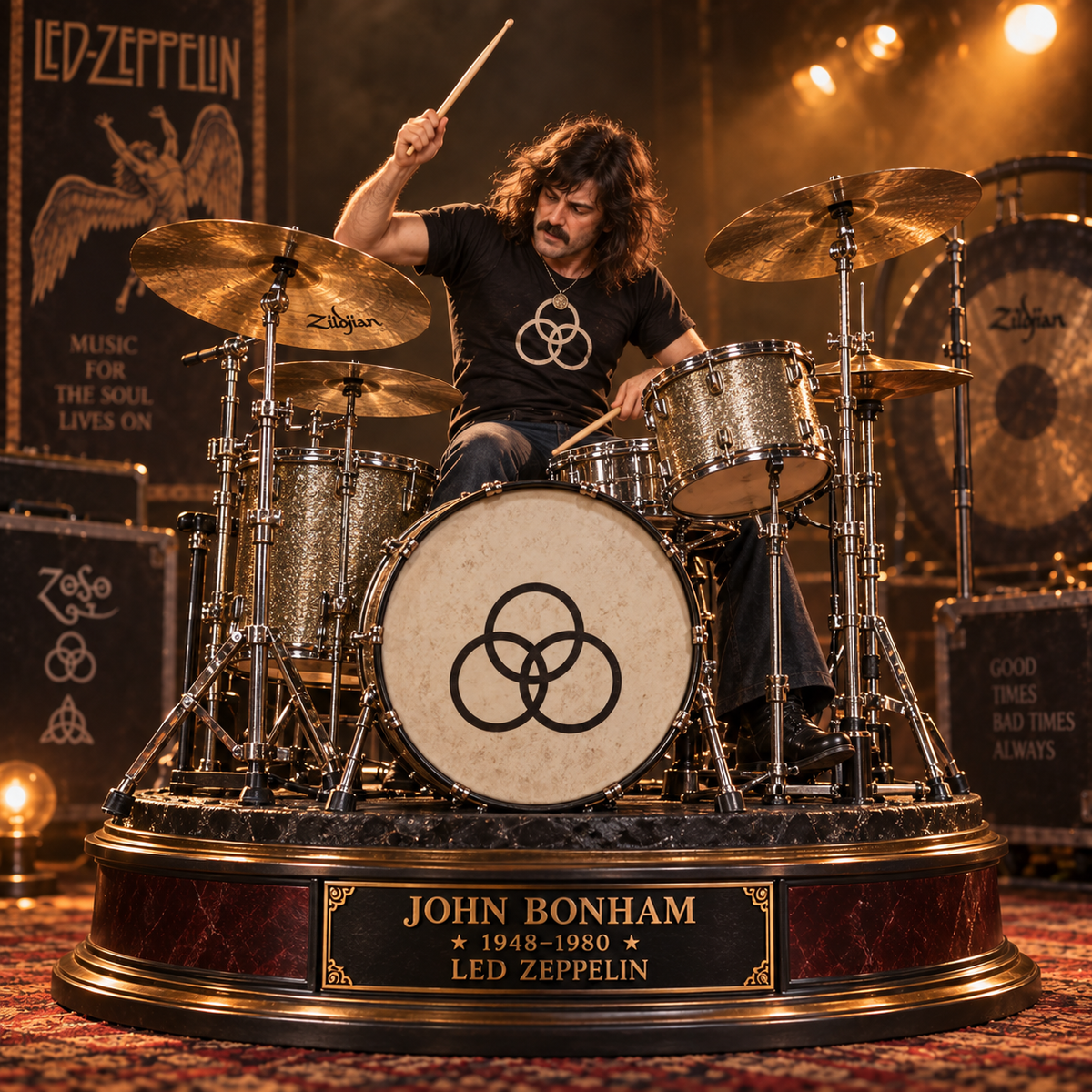 John Bonham Led Zeppelin – Collectible Acrylic Plaque Table Decor