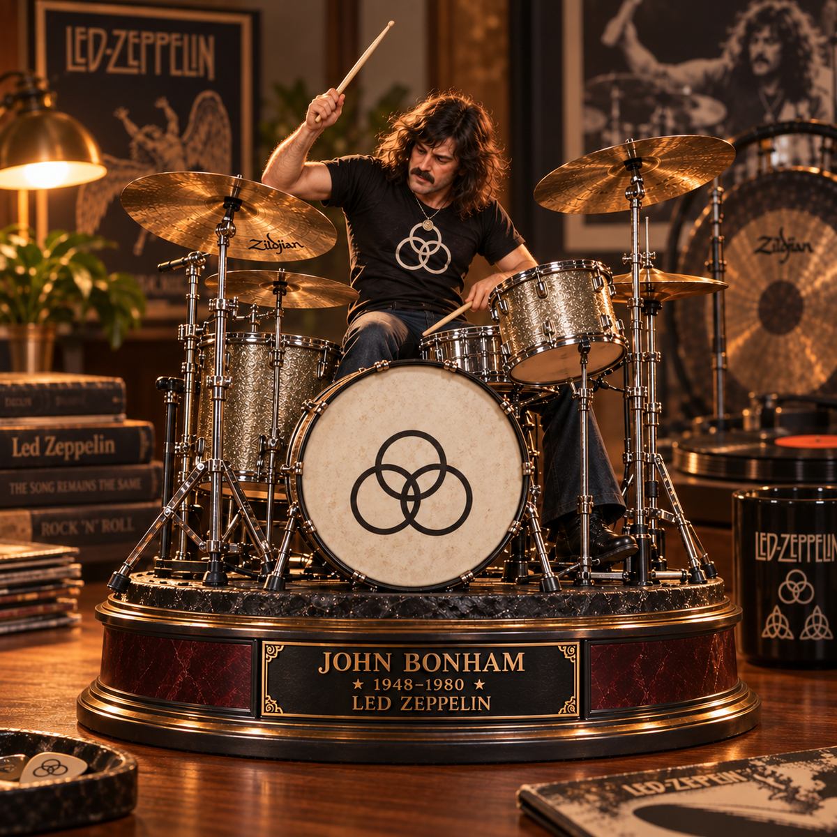 John Bonham Led Zeppelin – Collectible Acrylic Plaque Table Decor