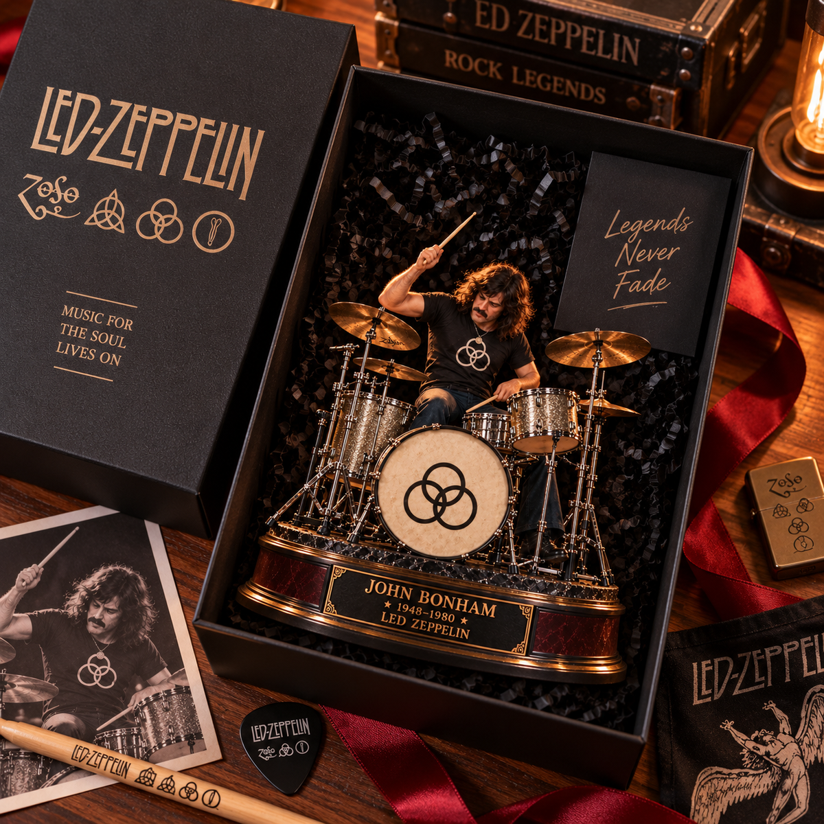 John Bonham Led Zeppelin – Collectible Acrylic Plaque Table Decor