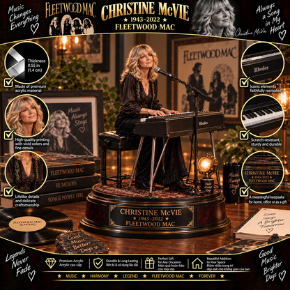 Christine McVie Fleetwood Mac – Collectible Acrylic Plaque Table Decor