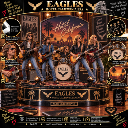 Eagles Hotel California – Collectible Acrylic Plaque Table Decor