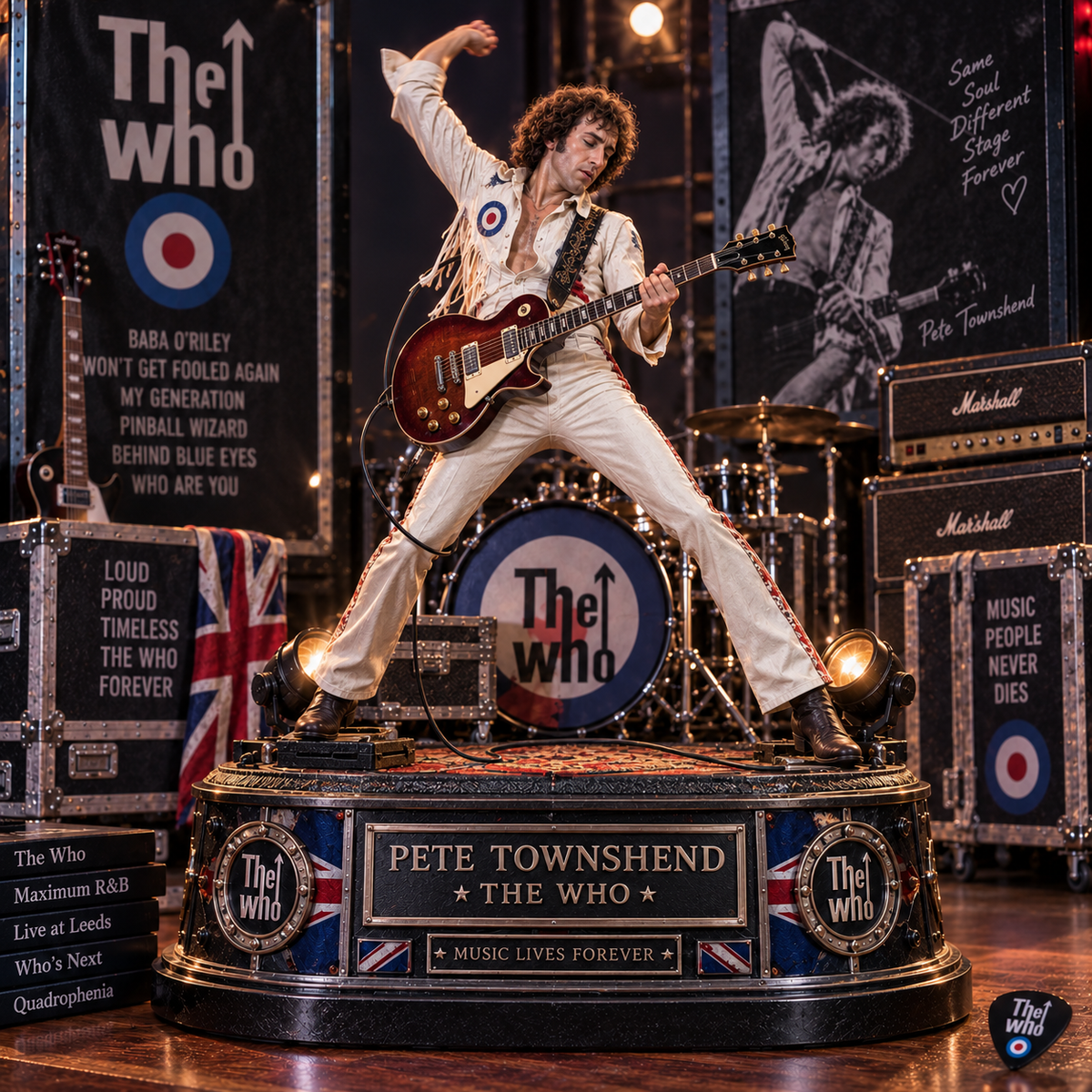 Pete Townshend Guitar Legend – The Who – Collectible Acrylic Plaque Table Decor