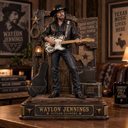 Waylon Jennings Outlaw Country – Collectible Acrylic Plaque Table Decor