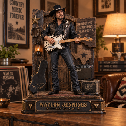 Waylon Jennings Outlaw Country – Collectible Acrylic Plaque Table Decor